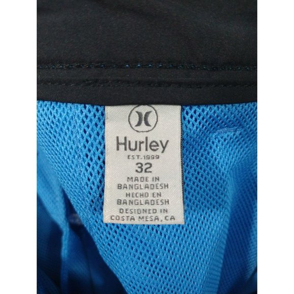 Hurley All Day Hybrid Quick Dry 4 Way Stretch Reflective Short Blue Size 32 - Picture 10 of 12